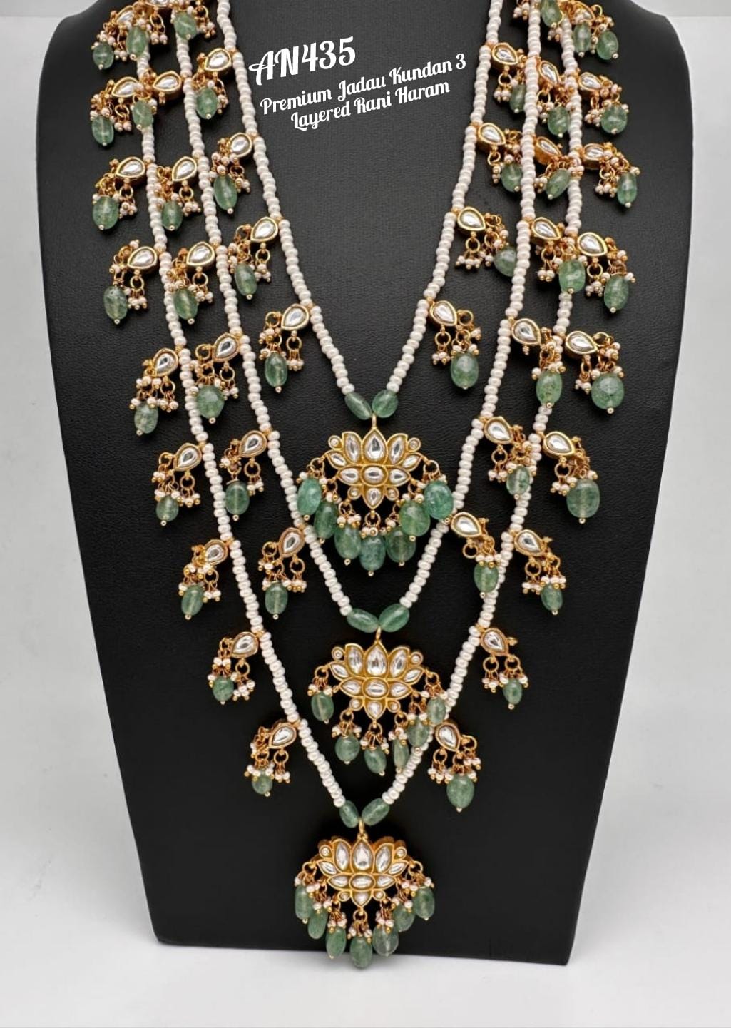 Premium Jadau Kundan Three Layered Rani Necklace